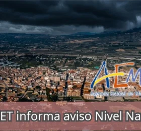 AEMET informa aviso meteorológico Nivel Naranja por Fenómeno de lluvias