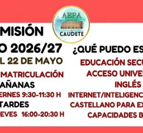 Nuevas plazas disponibles en la Escuela de Adultos hasta el 22 de mayo