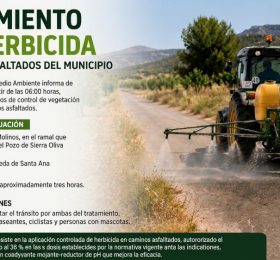 Aviso de tratamiento con herbicida en caminos asfaltados del municipio