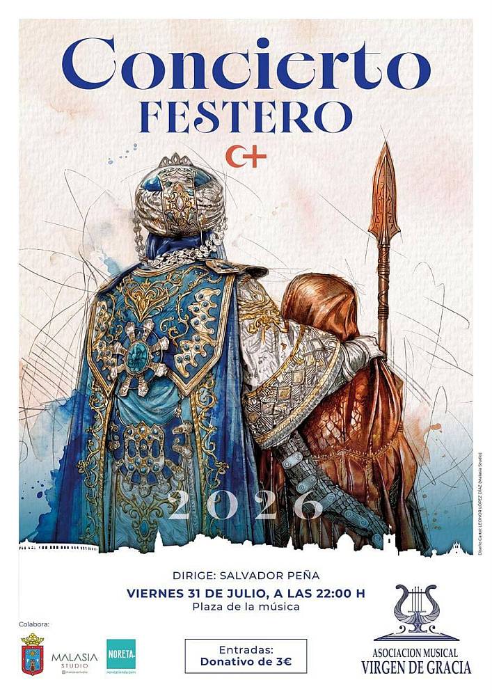 Concierto Festero el 31 de julio Asociación Musical Virgen de Gracia Plaza de la Música