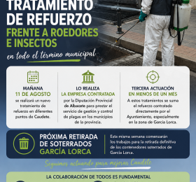 Nuevo tratamiento de refuerzo frente a roedores e insectos en todo el término municipal